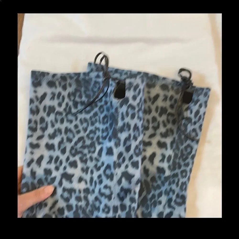 WILD DIVA BLUE LEOPARD OVER THE KNEE BOOTS…